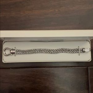 NWOT silver double-strand wheat chain bracelet